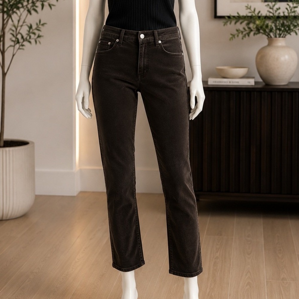 Rag & Bone Womens Velvet 10 Inch Capri Ankle Zip Pants Olive Green 27